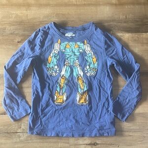 $1 - OshKosh B'gosh Blue Long-Sleeve Tee with Robot Graphic